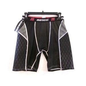 Marucci‎ Sliding Shorts Mens XL Black New Padded Compression Baseball MASL-BK